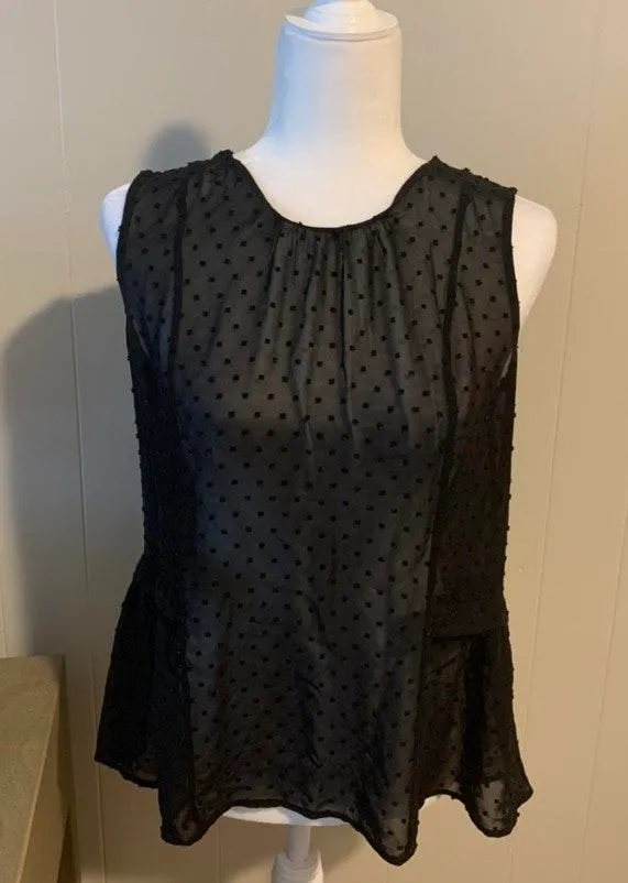 J. Crew Peplum Polka-Dot Mesh Tank - Image 2