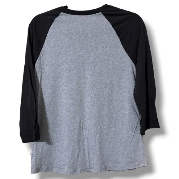 Vans size medium women’s raglan grey black 3/4 sleeve tee pullover casual NWT - Image 2