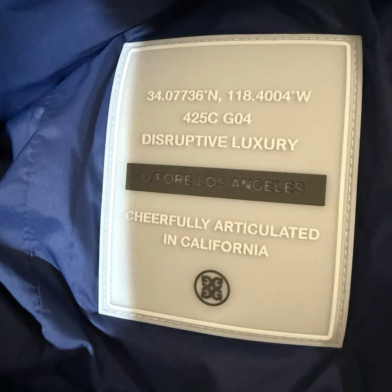 G FORE Tonal Floral Puffer Vest Womens L Fjord Blue Hood Golf G4LF23O42 New Size L - Image 7