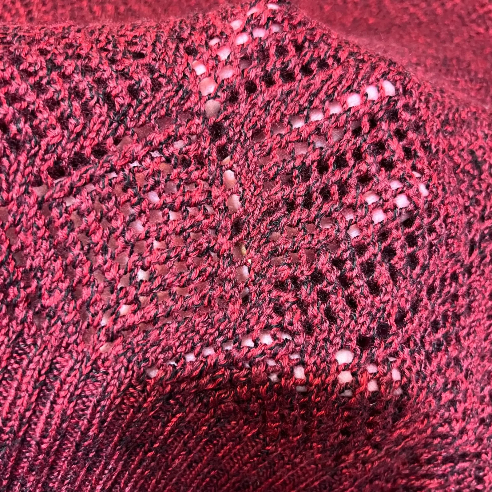 United States Sweaters Knit Diamond Pattern Sweater Womens Large Burgundy Boho - Image 7