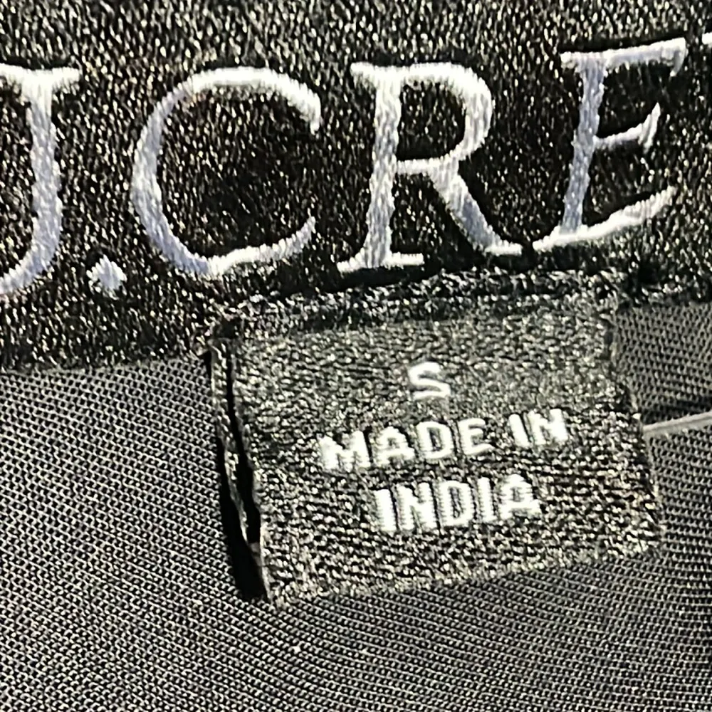 J Crew Goldie Top In Satin Ruffle Neck Long Sleeve Black S NWT Sleek - Image 6