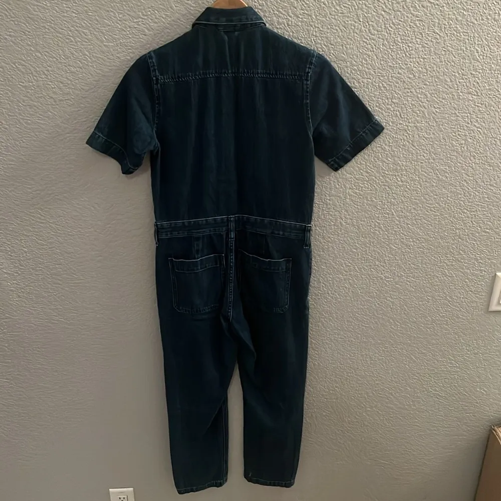 The Short Sleeve Denim Cover All Jumpsuit Size 0 - Image 8