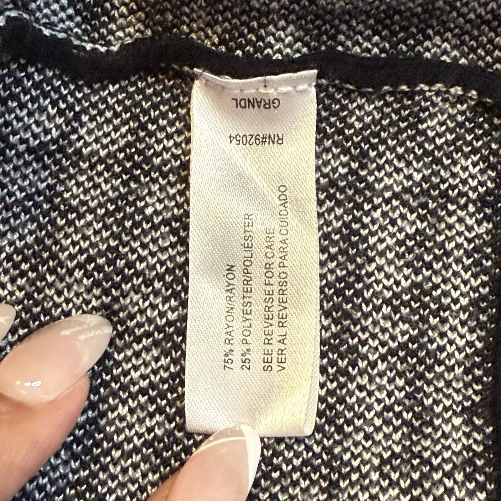 Carolyn‎ Taylor Sweater Sz Dolman 3/4 Sleeves Pullover Black/White Workwear XL # - Image 5