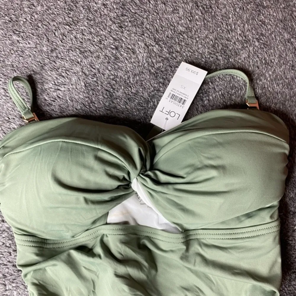 NWT LOFT Mountain Rosemary Beach Shirred Twist Bandeau One‎ Piece - Image 6