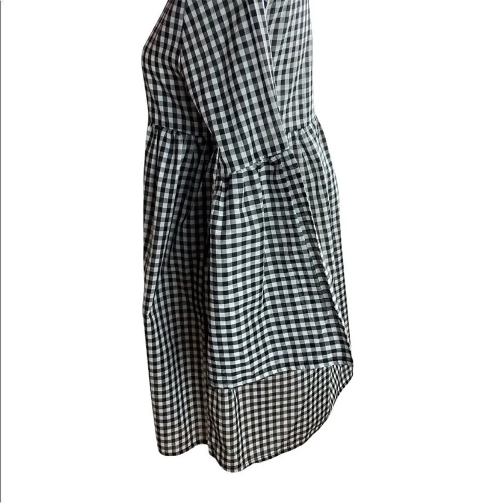 Urban renewal gingham plaid oversized mini dress L - Image 6