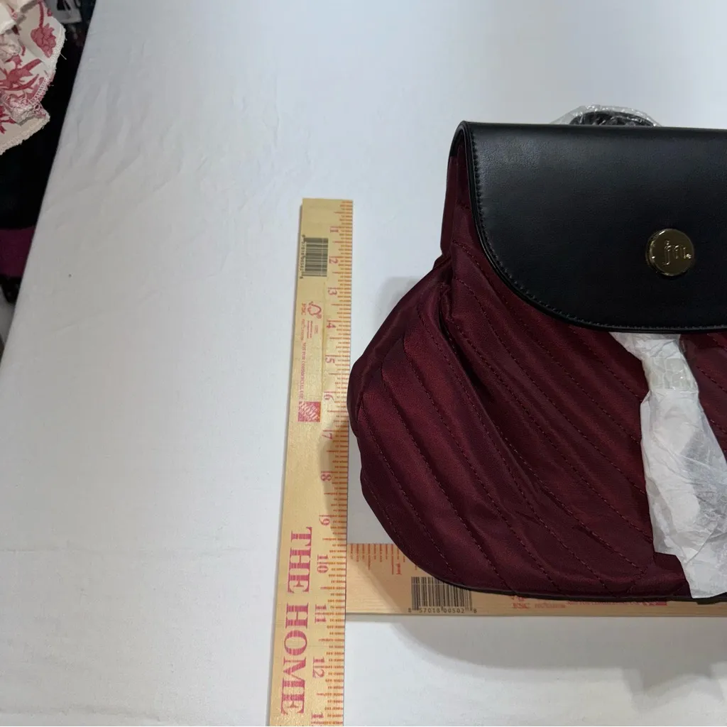 Jessica Moore JM Venture Quilted Backpack Berry NWT Retails $110 Black - Image 11