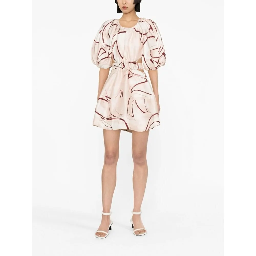 AJE Psychedelia Cut Out Mini Dress in Whimsical Dove 2 New Womens Cut out Party Pink - Image 14