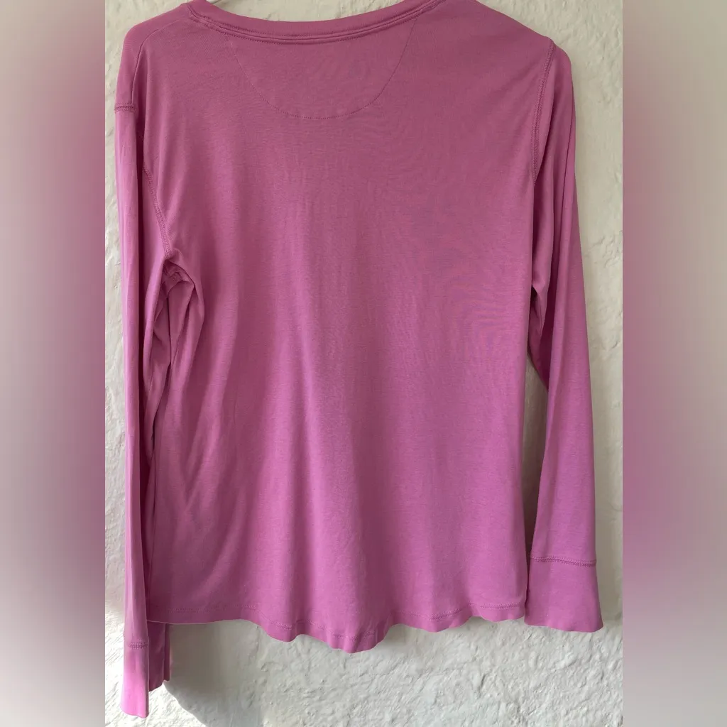 Lauren Ralph Lauren women's cotton henley casual button top shirt; size L - Image 2