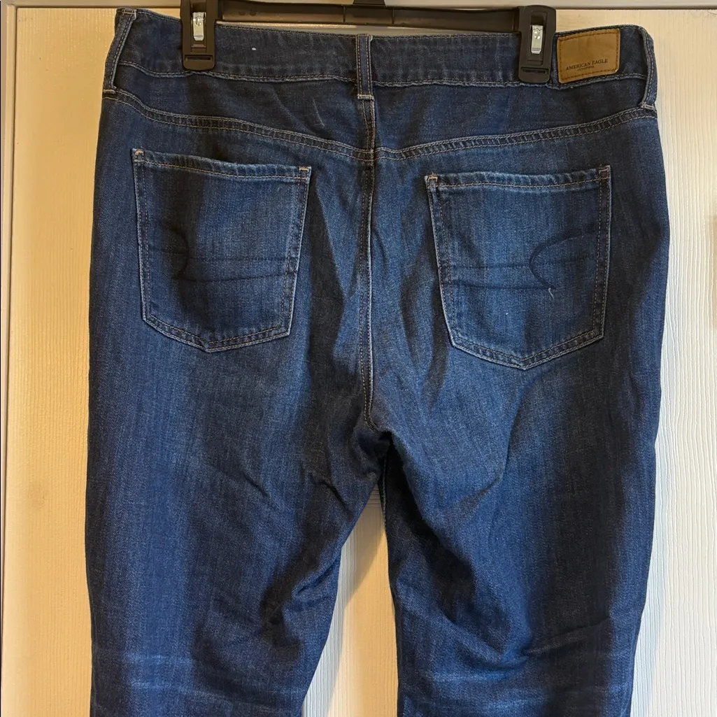 American Eagle  | Basic “Tomgirl” Distressed Cuffed Jeans Size 12 - Image 7