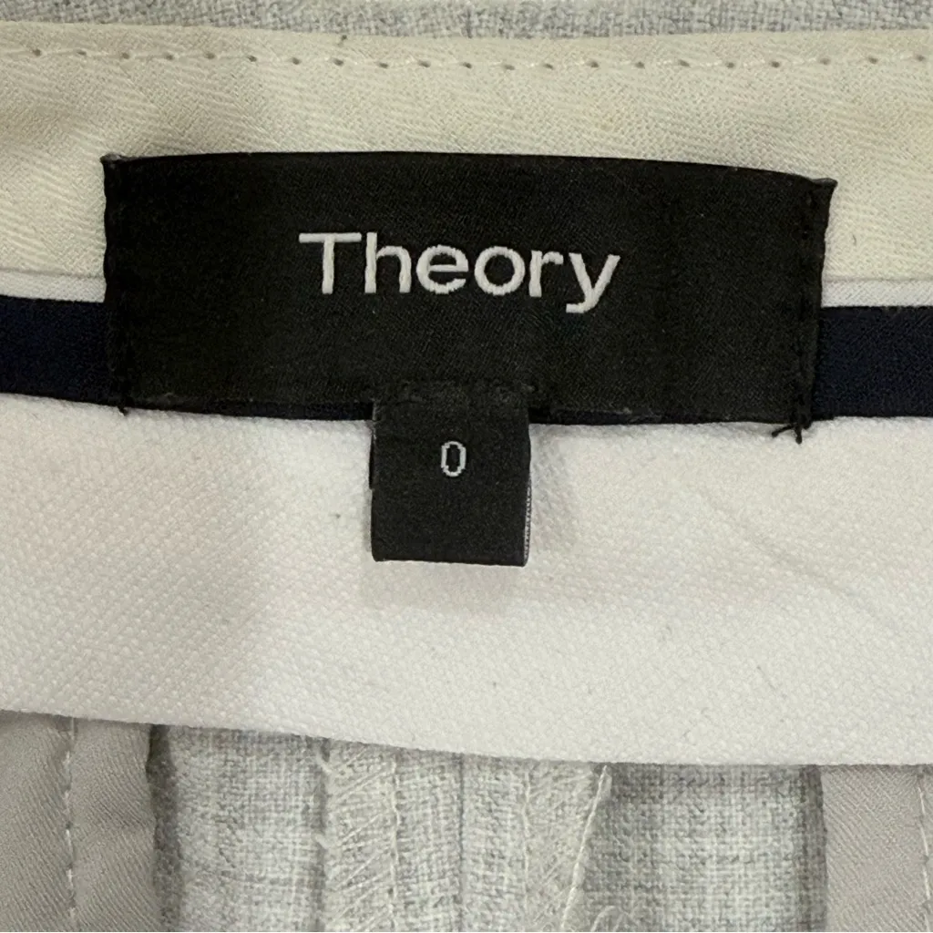 Theory Erstina Pioneer Crop Flare Trousers Pants 0 Light Grey Melange Workwear - Image 10