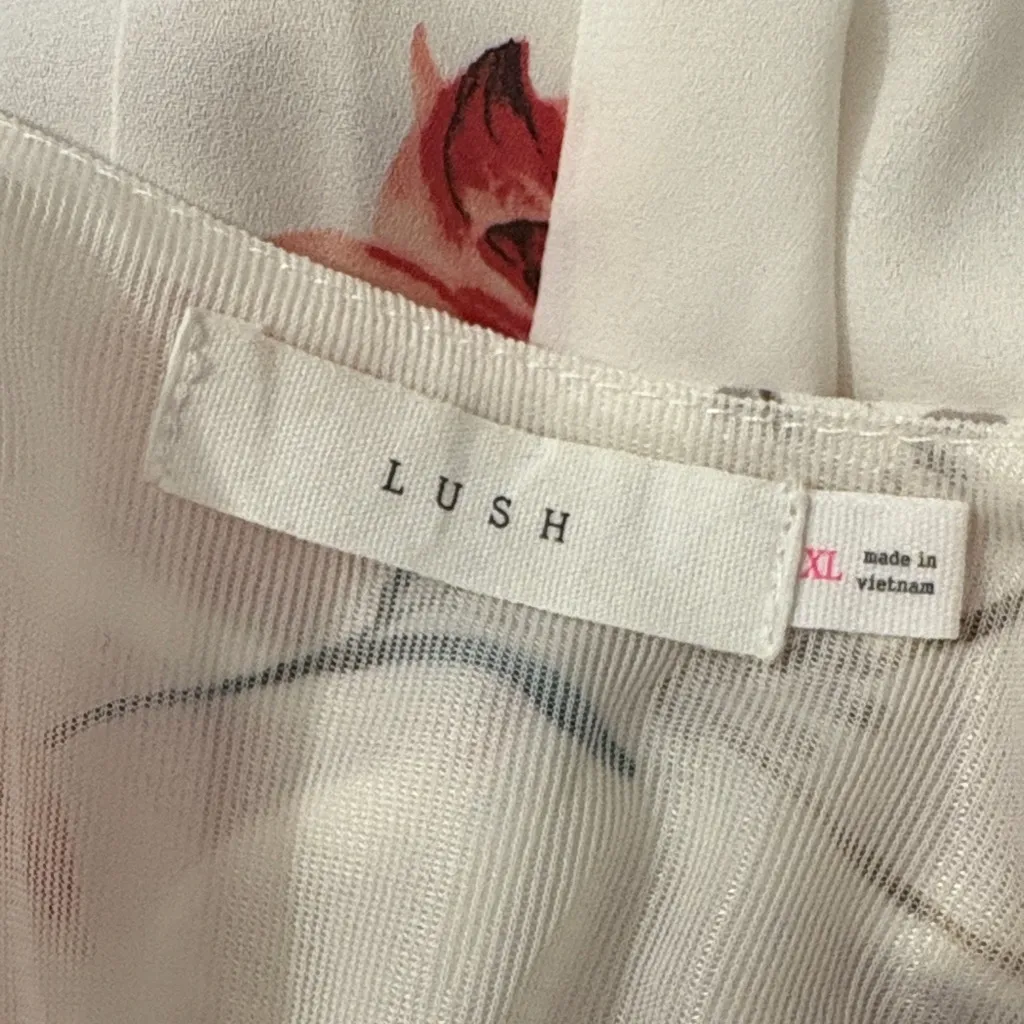 Lush Floral White Midi Dress Size XL (Nordstrom Brand) - Image 3