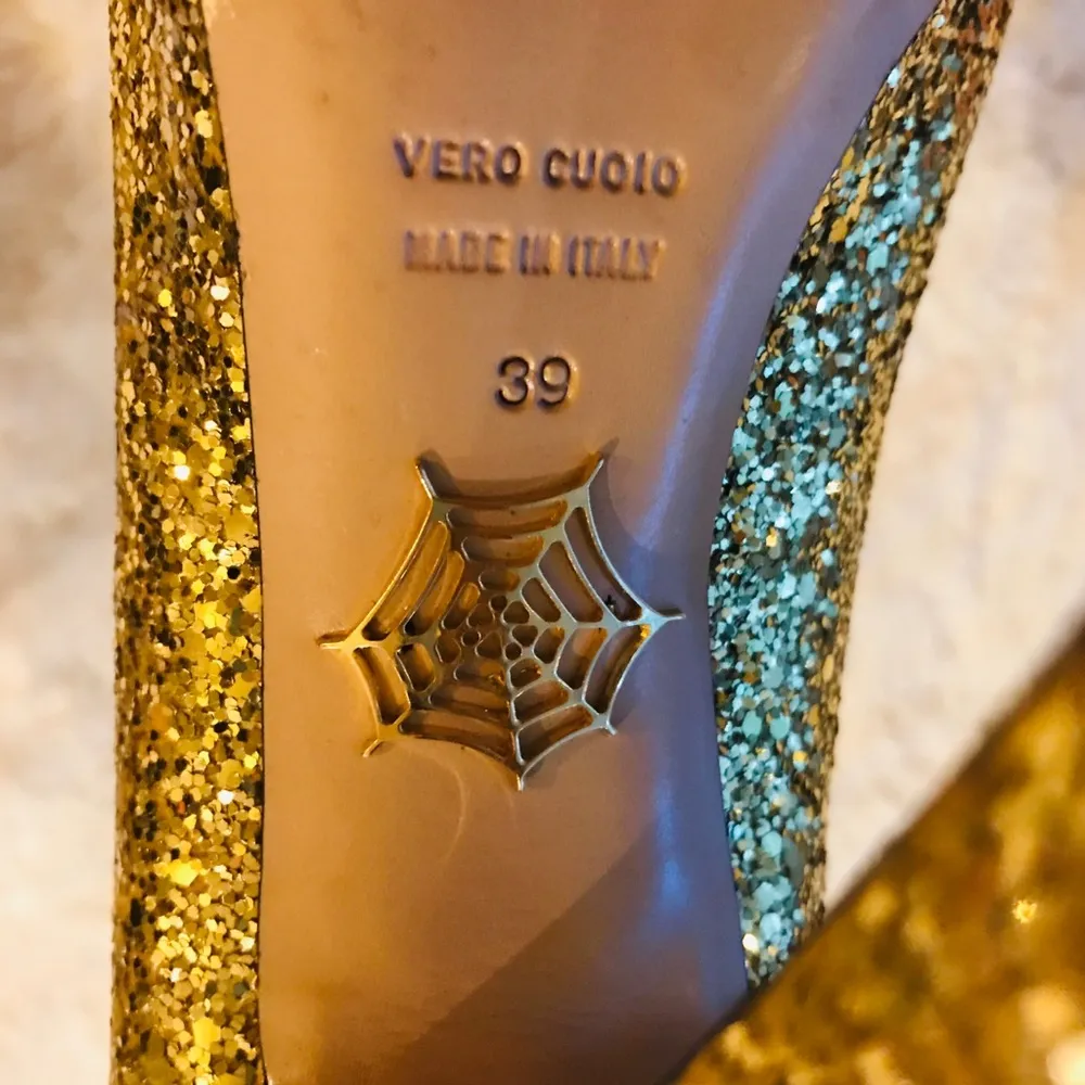 Charlotte Olympia Gold Glitter Priscilla Platforms - Image 8