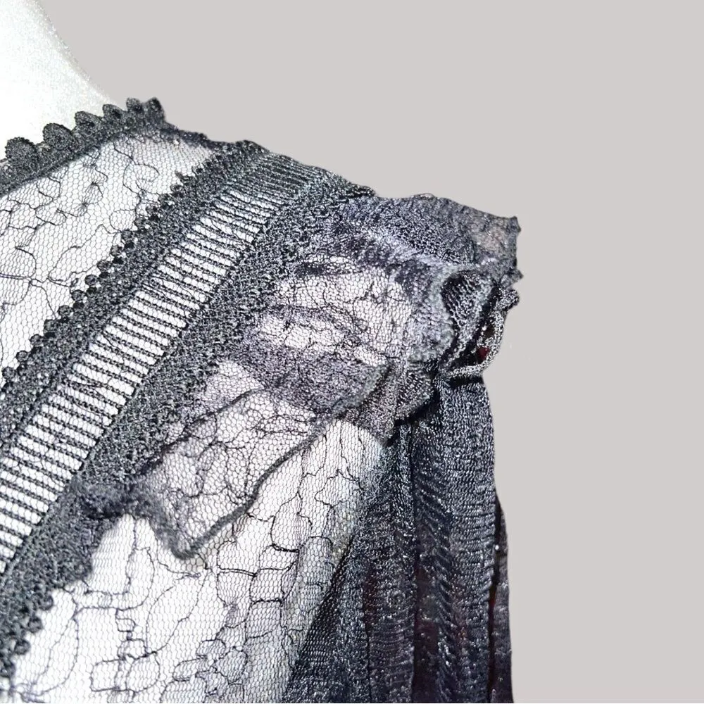 Blashe sheer lace goth style blouse! Black Size M - Image 3