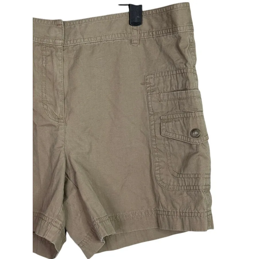 J. Crew Cotton Classic Chino Utility Flat Front Pocket Casual Shorts 10 Khaki - Image 2