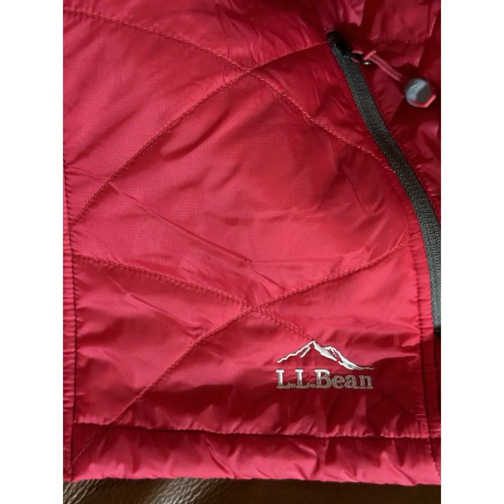 LL Bean Vest Primaloft Quilted Full Zip Winter Cold Item 288310 Misses Medium Red - Image 3