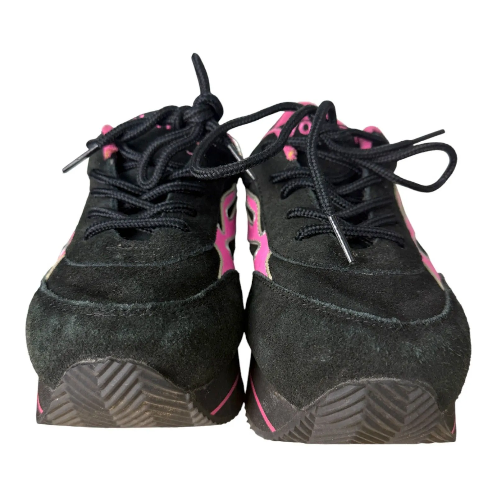 Volatile Vintage Y2K Black Suede Pink Platform Arson Flame Sneakers Women’s 7 - Image 3