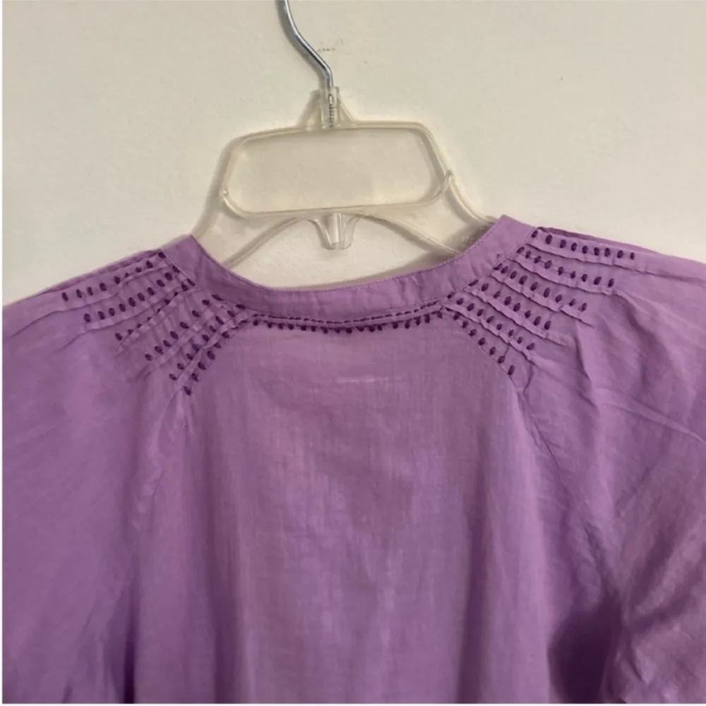Roller Rabbit Purple Pleated 3/4 Sleeve Embroidered Dress Size Extra Small - Image 8