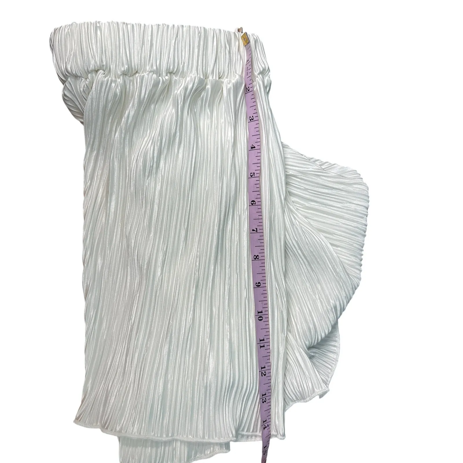 Womens Pleated Pull On Shorts Womens Small Fairy Coquette Angelcore Event Party White - Image 5