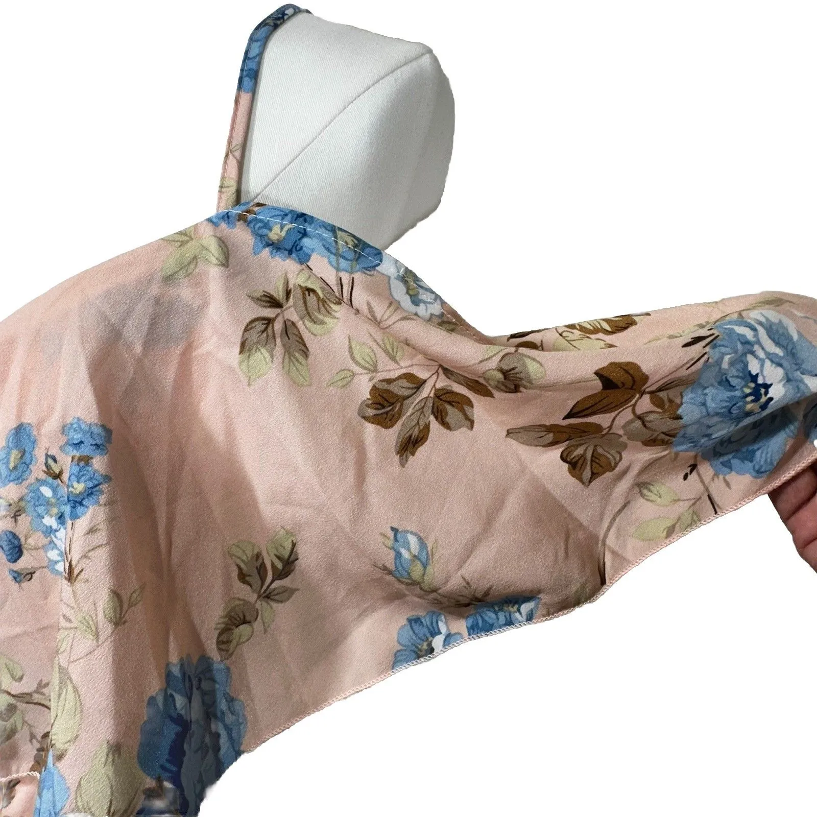 SHEIN VCAY Pink Floral Off Shoulders Dress Size L NWT Summer Ruffle Tiered - Image 4