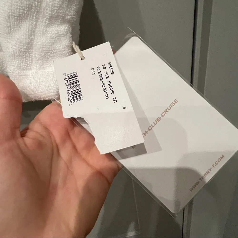 TERRY NWT White Tie-Front Top & Shorts Set - Image 10