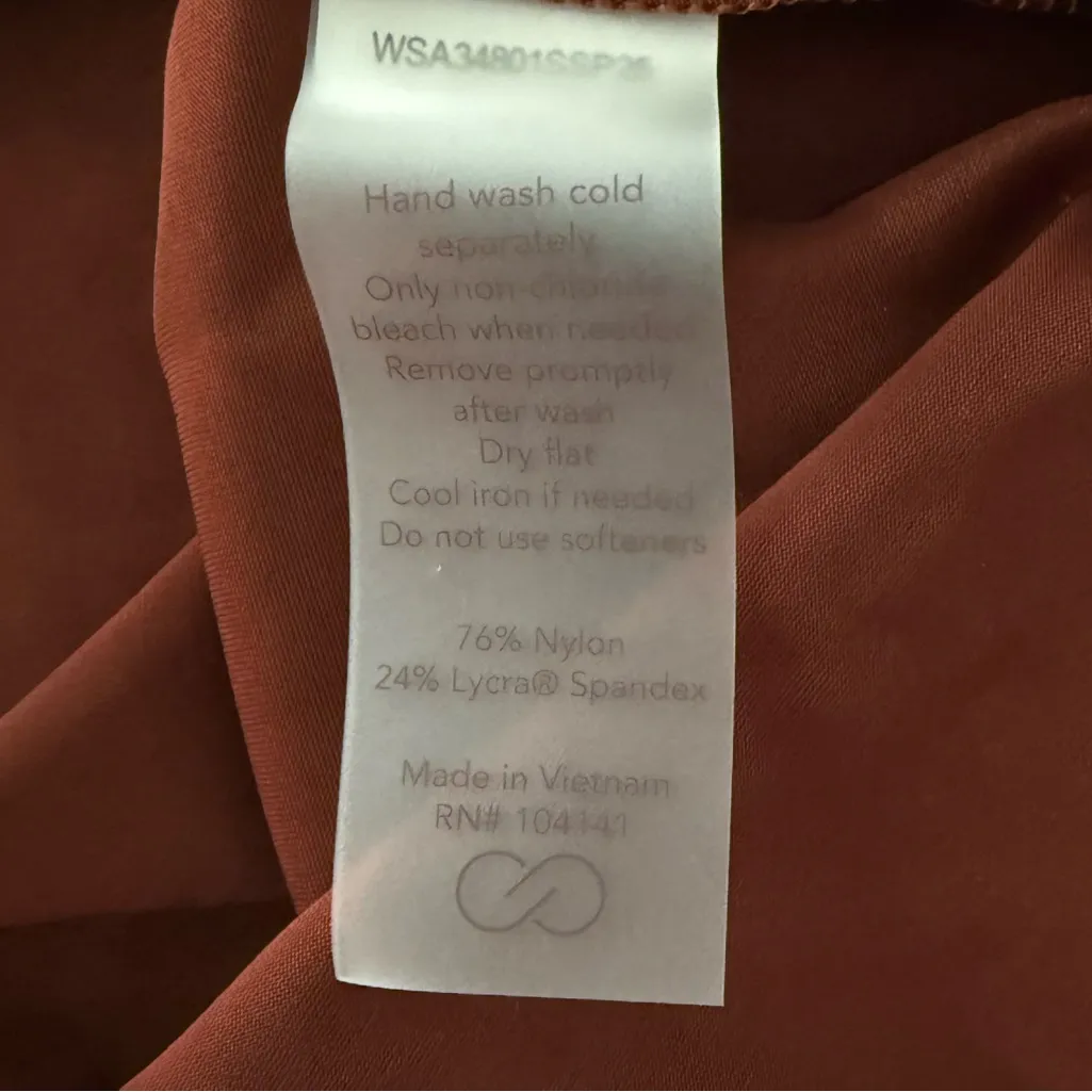 CALIA Long Sleeve Ruched Swim Rash Guard Top Red Brown Shine Size XXL - Image 5