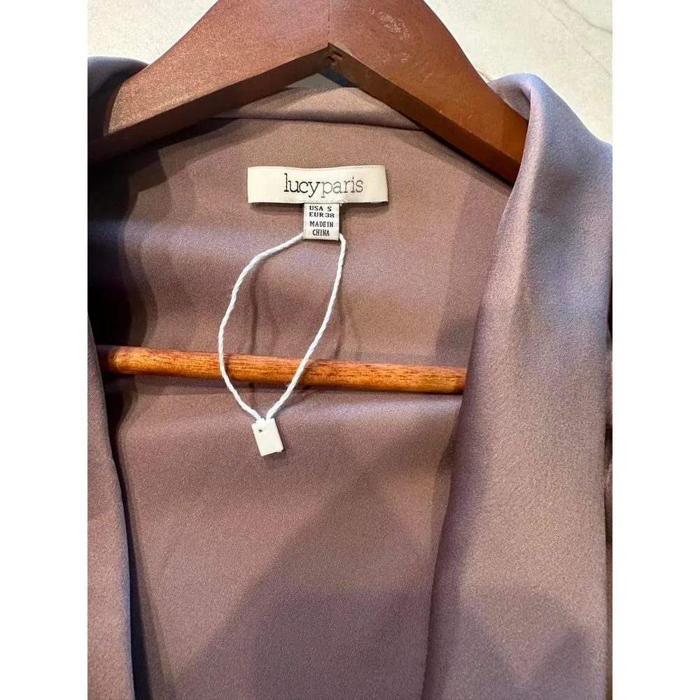 NWOT Lucy Paris Adonia Satin Wrap Dress in Lavender Women’s size Small​ - Image 9