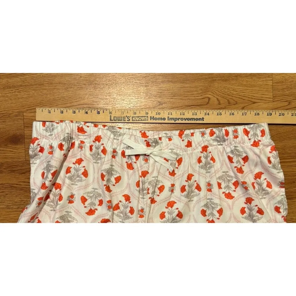 Sonoma Pajama Set Button Front Floral Orange Cream Floral Size XXL New Woven - Image 13
