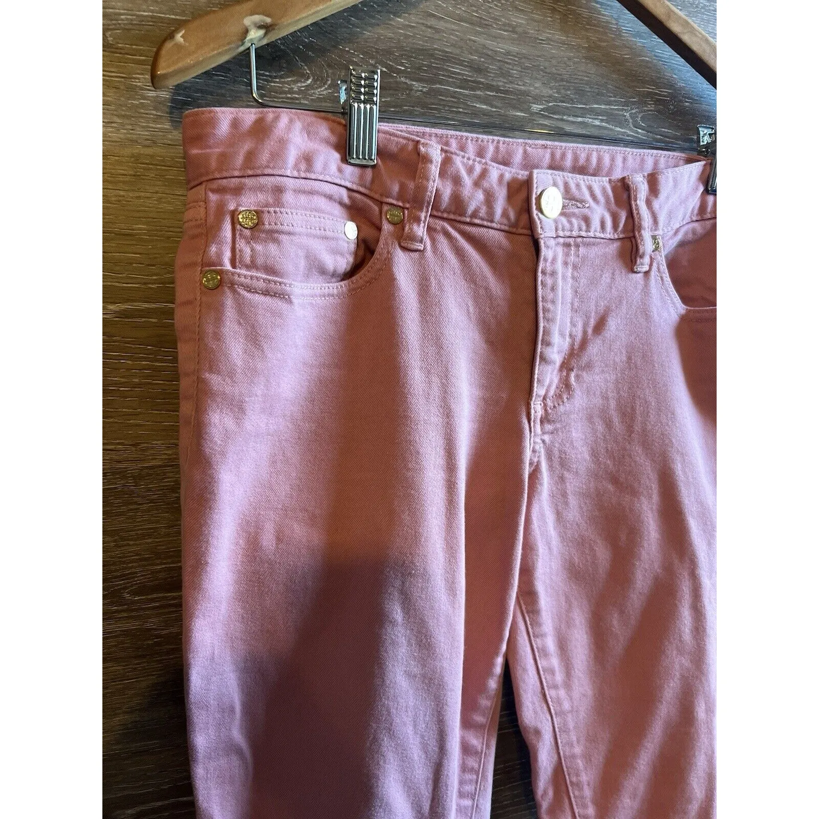 Tory Burch Jeans Sz 29 Cropped Skinny Pink Light Wash Skinny Capsule Timeless - Image 3
