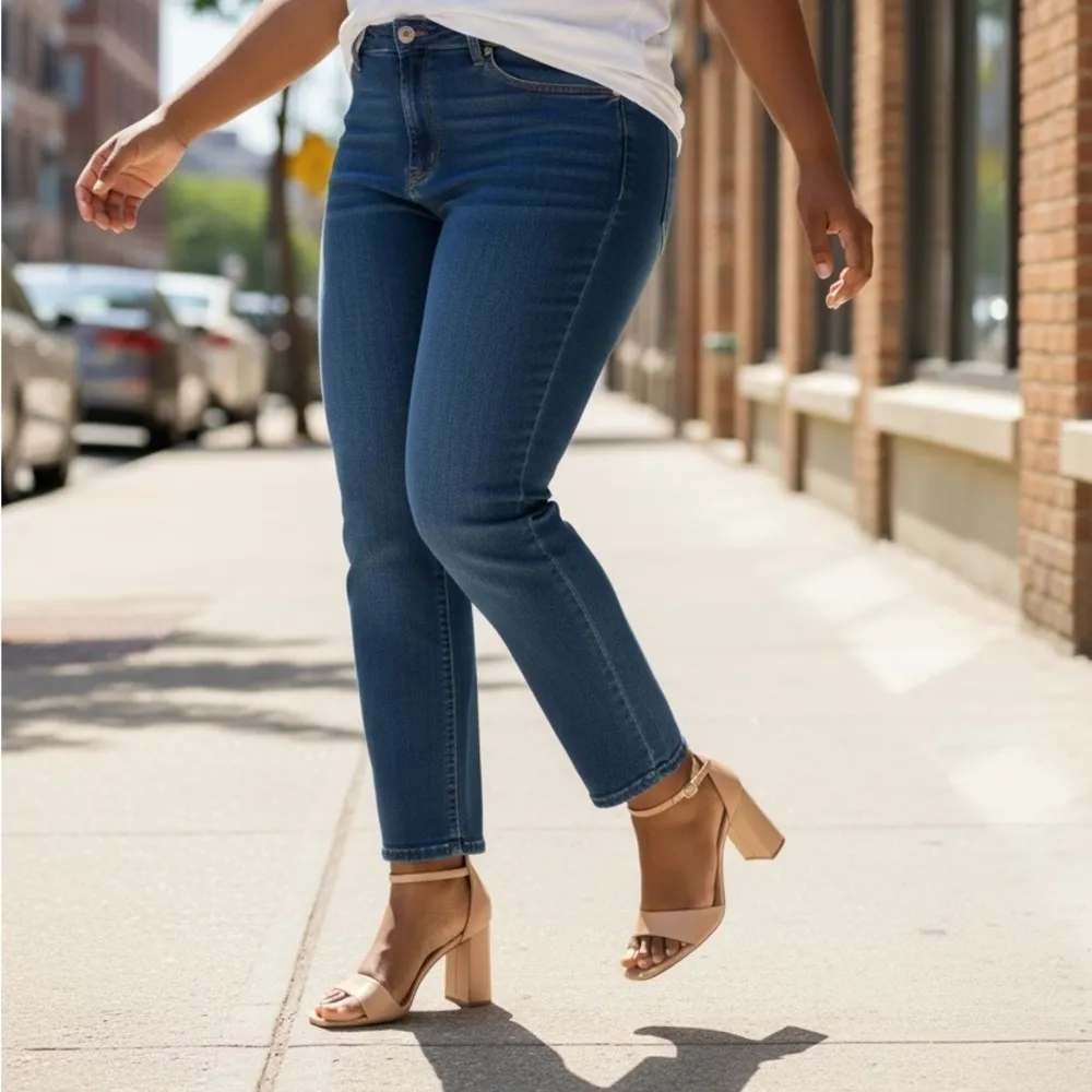 A new day Shelly Heels with Memory Foam Insole tan strappy shoe New - Image 9