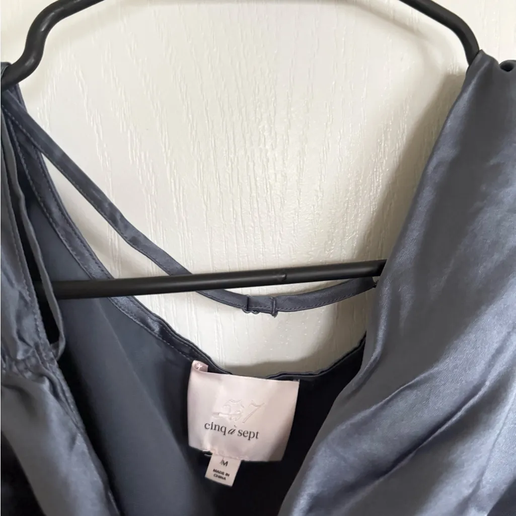 Cinq a Sept Jordy Cowl Neck Silk Blouse Blue Size M - Image 3