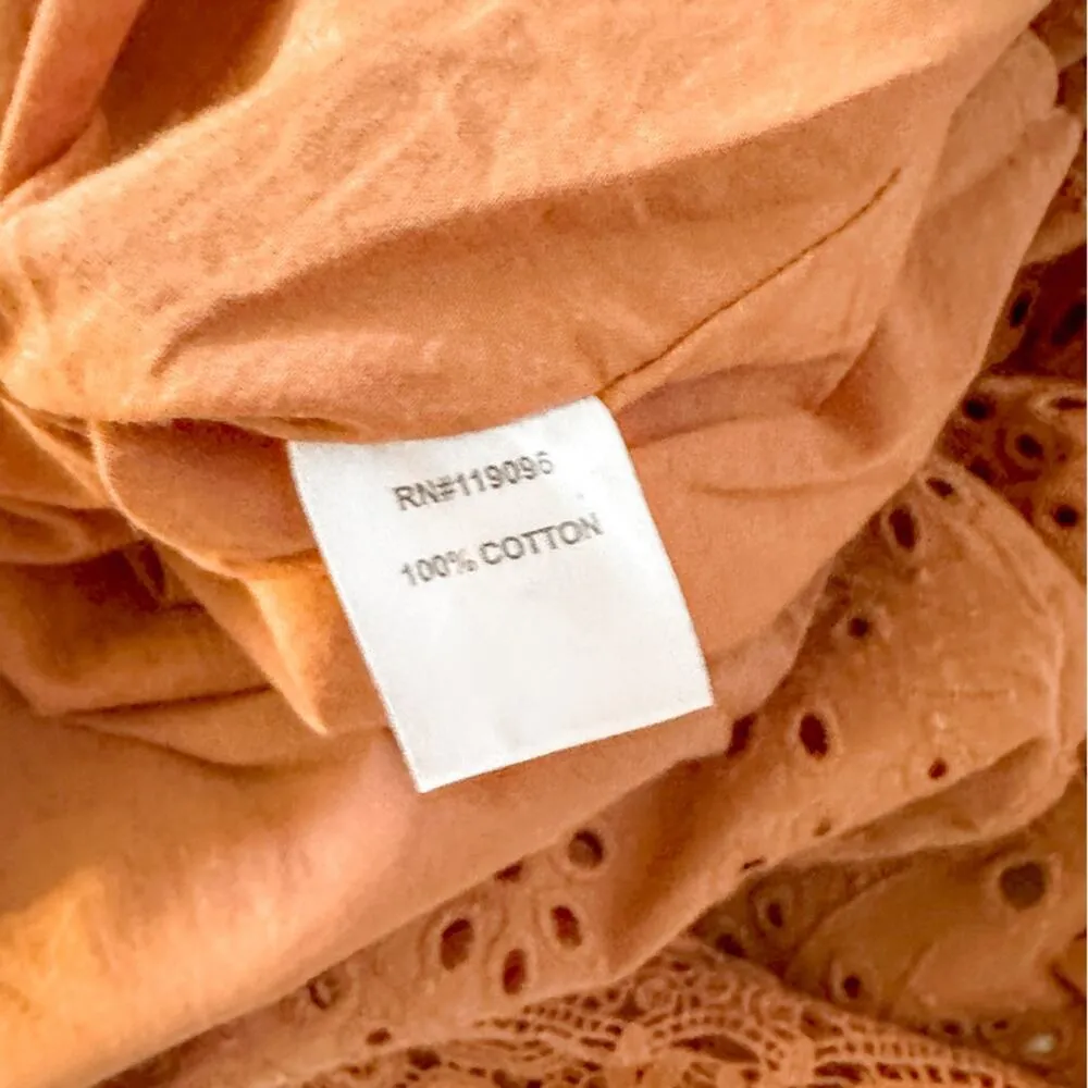 Nightcap x Carisa Rene Aimee Eyelet Copper Maxi Dress, EUC, Size XS MSRP $396 - Image 15