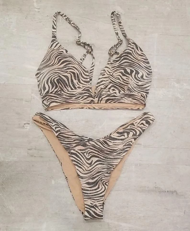 💕L*SPACE💕 Animal Instinct Bikini Set (Siren Top + Cabana Bottom) DD-/XL NWT - Image 7