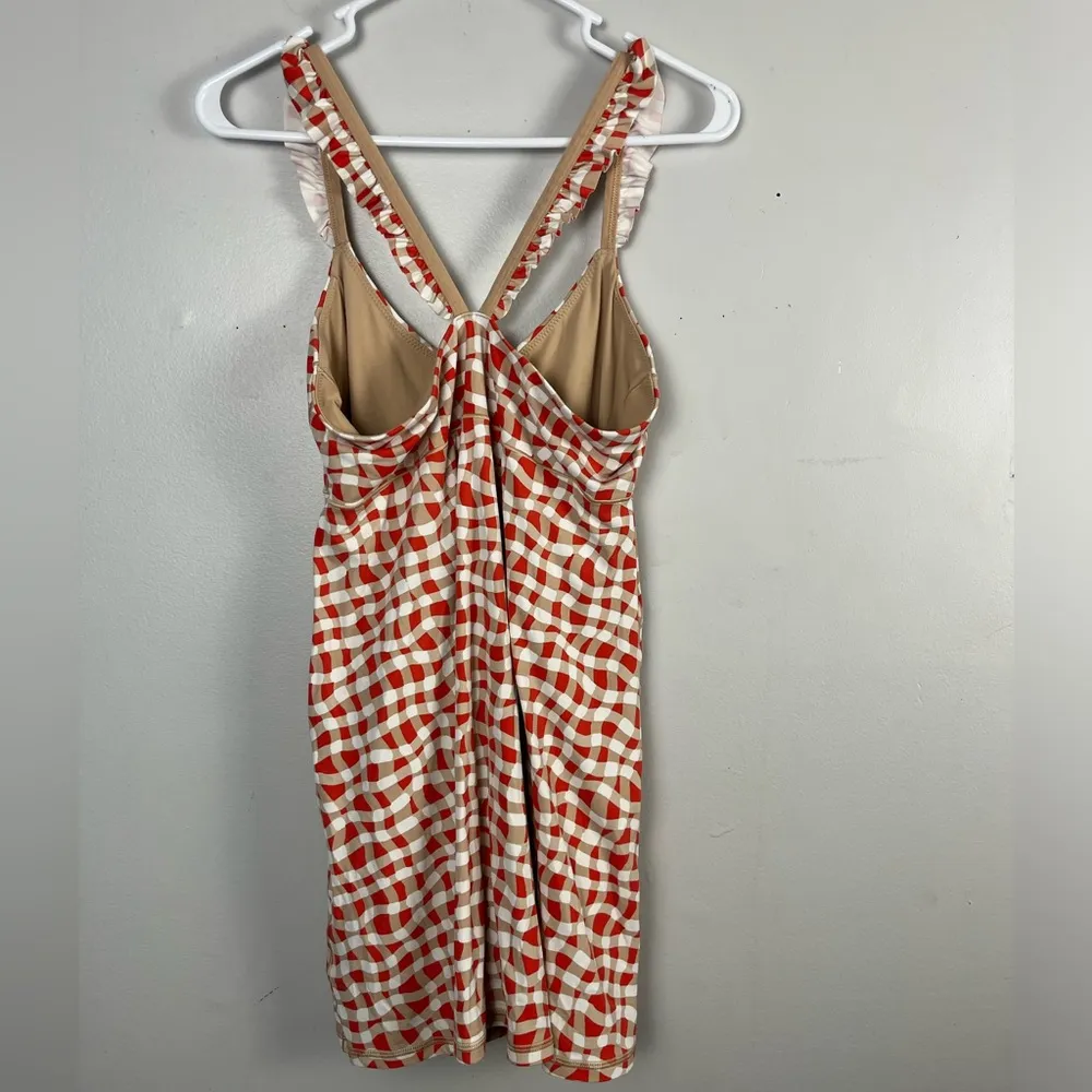 Offline by  tennis mini dress red/cream/white ruffle straps size large - Image 7