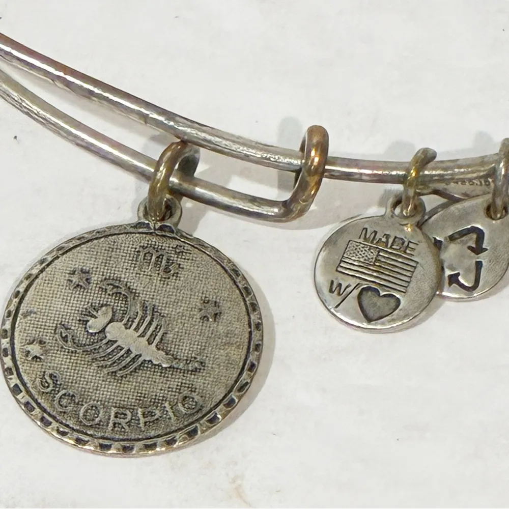 Alex And Ani Silver Tone Astrology Sign Scorpio Adjustable Bangle Bracelet - Image 2