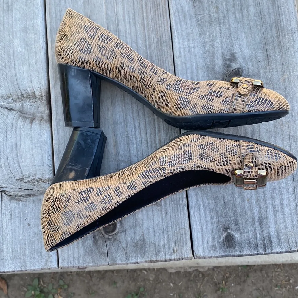 Anne Klein Cheetah Iflex Fannon Gold Pump Heels Size 6 - Image 10