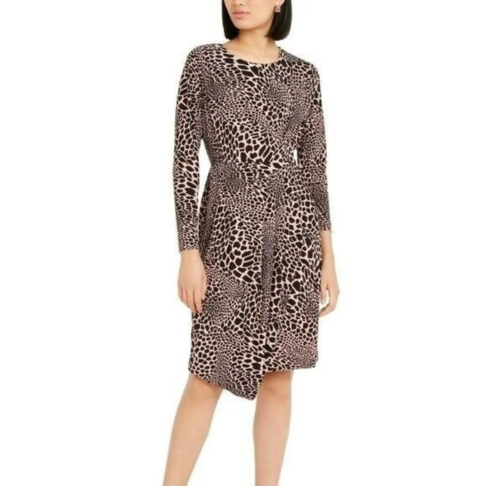 Alfani Womens Sheath Dress Stretchy Animal Cheetah Print Pink Black Small - Image 2
