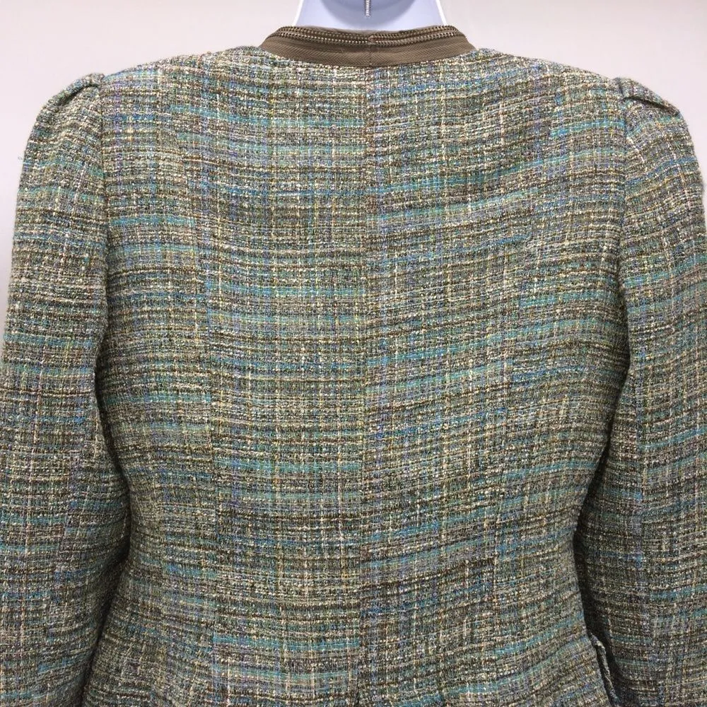 Nanette Lepore Sage Green Linen Blend Wizard Tweed 2 Piece Suit - Image 9