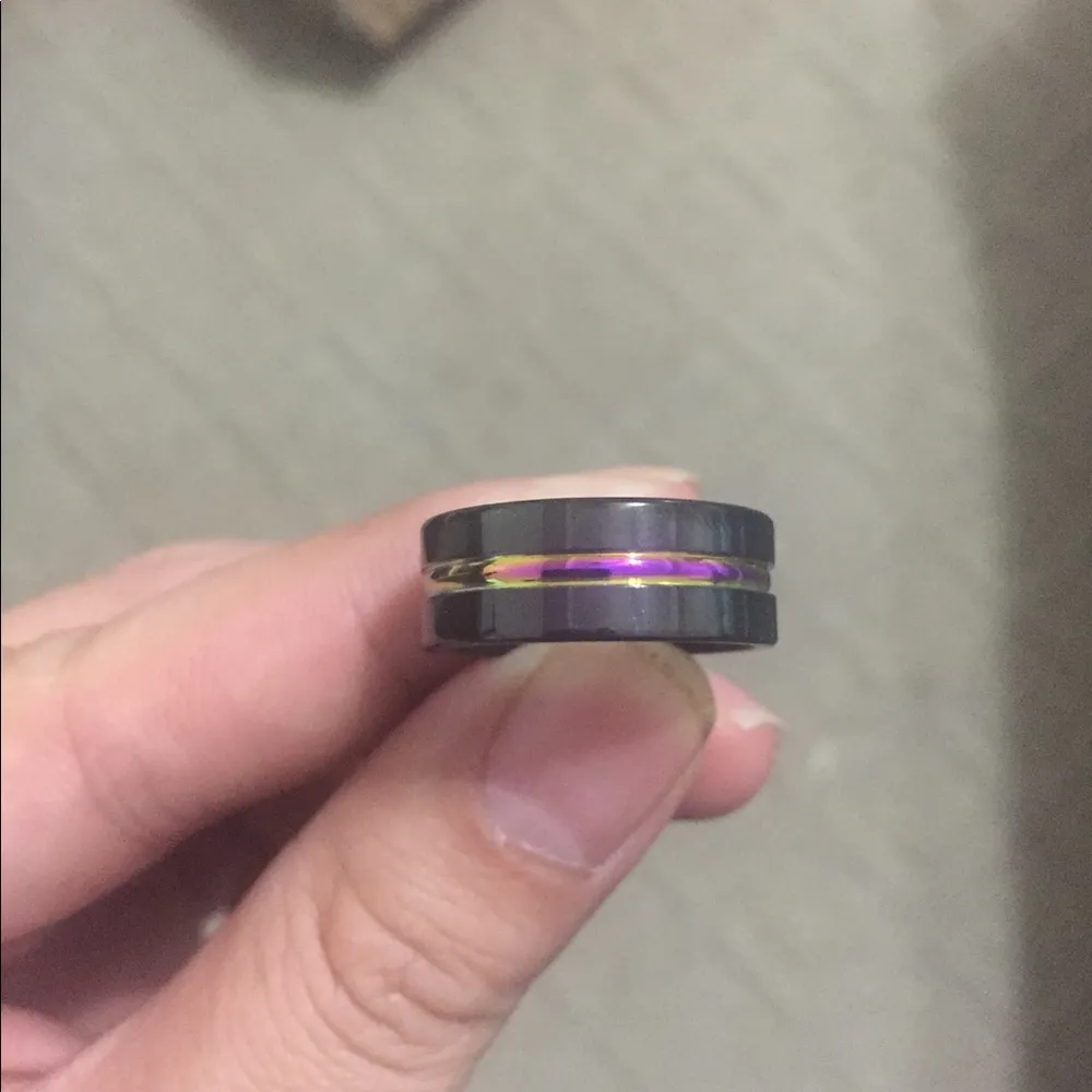 Men Women Tungsten Carbide Black Ring - Image 2