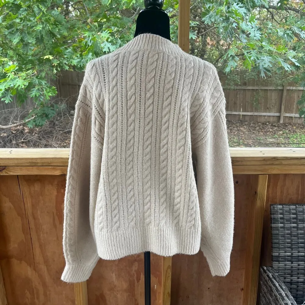 A loves A Women's Oversized Cable Knit Cardigan Sweater Size L - Image 4