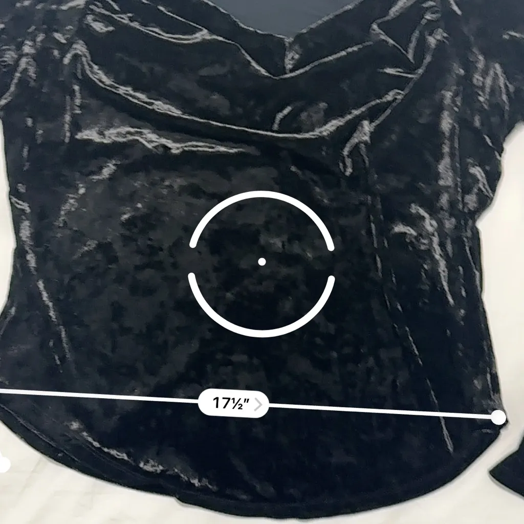 Free People Black Velvet Long Sleeve Top Cowl Neck Rounded Hem Size XL - Image 4