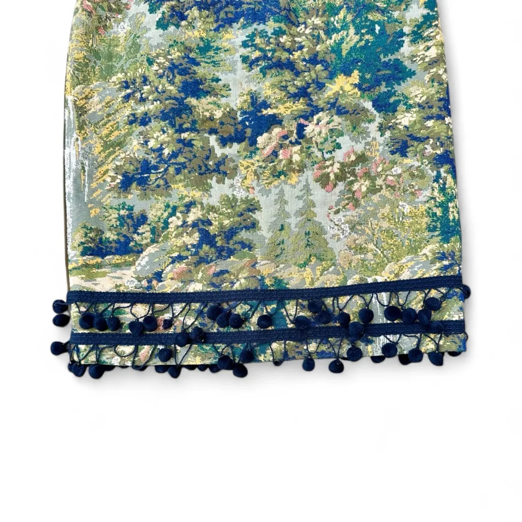 Maeve Scenic Tapestry Pom Pom Pencil Skirt Size 10 - Image 5