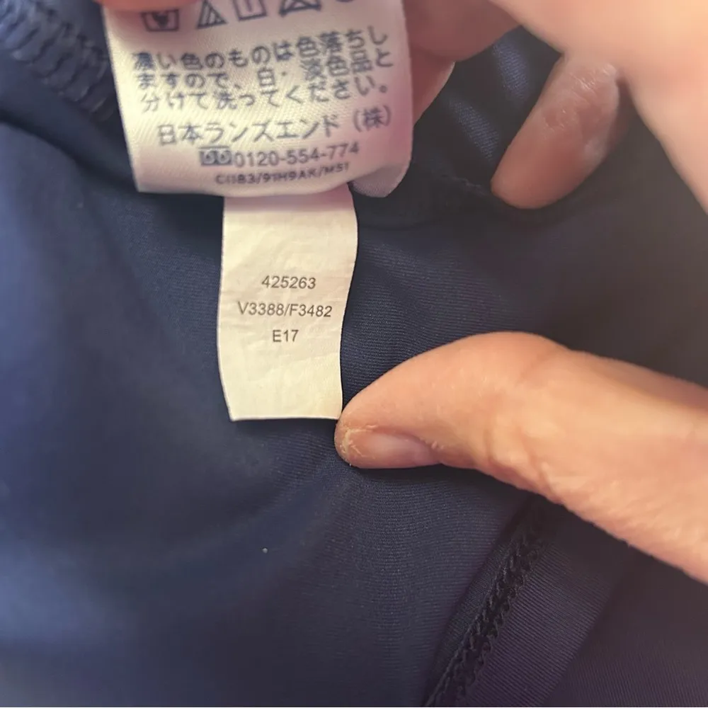 Lands End Silky Nylon Top Navy Blue Long Sleeve Size Small EUC - Image 5