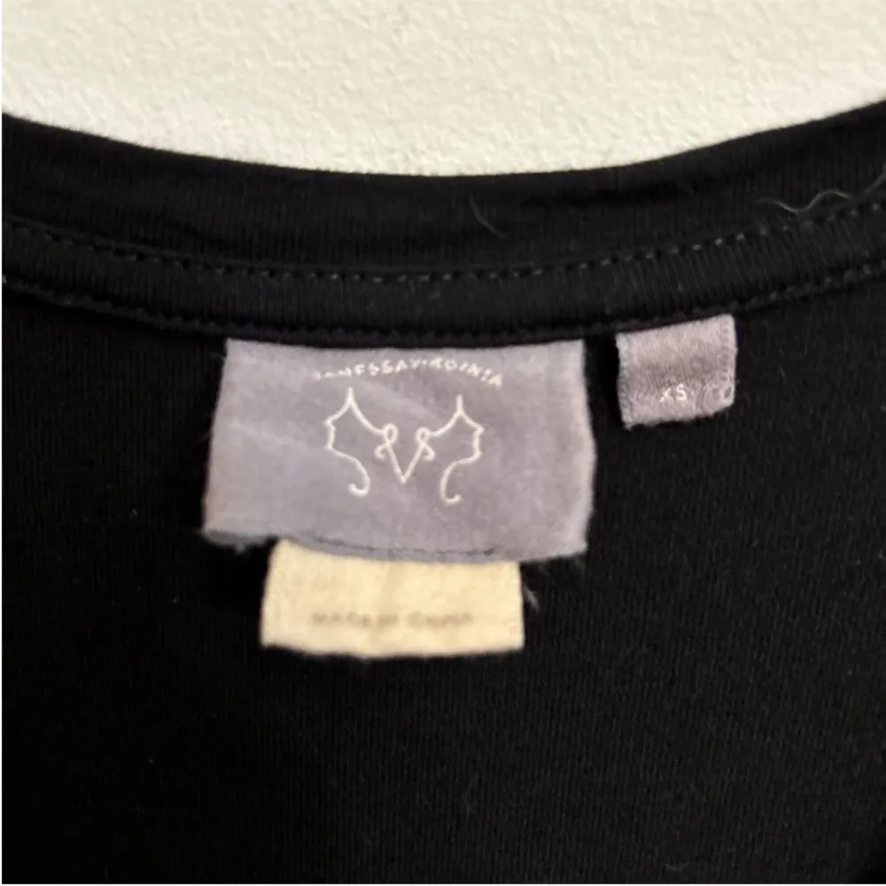 Anthropologie VANESSA VIRGINIA Black Indak Ruffle Flutter Sleeve Top Extra Small Size XS - Image 10