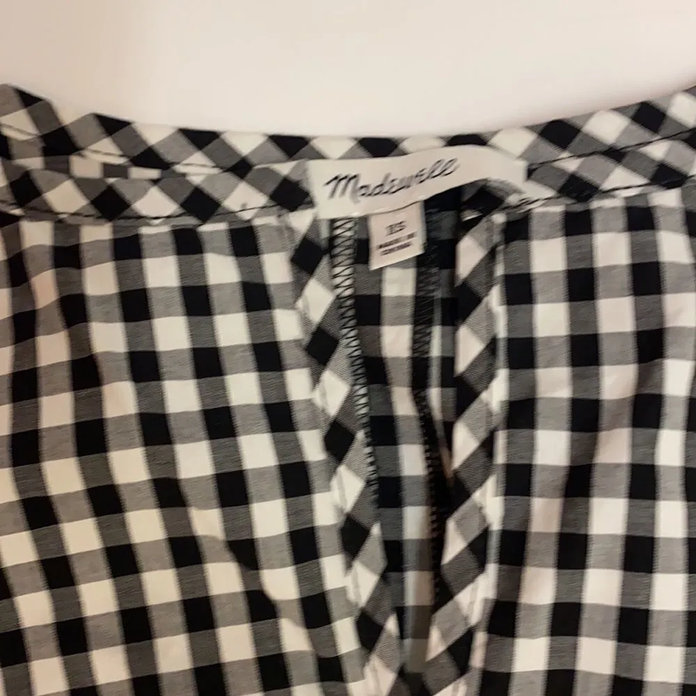 MADEWELL Smocked Gingham Top size XS C29 - Image 7