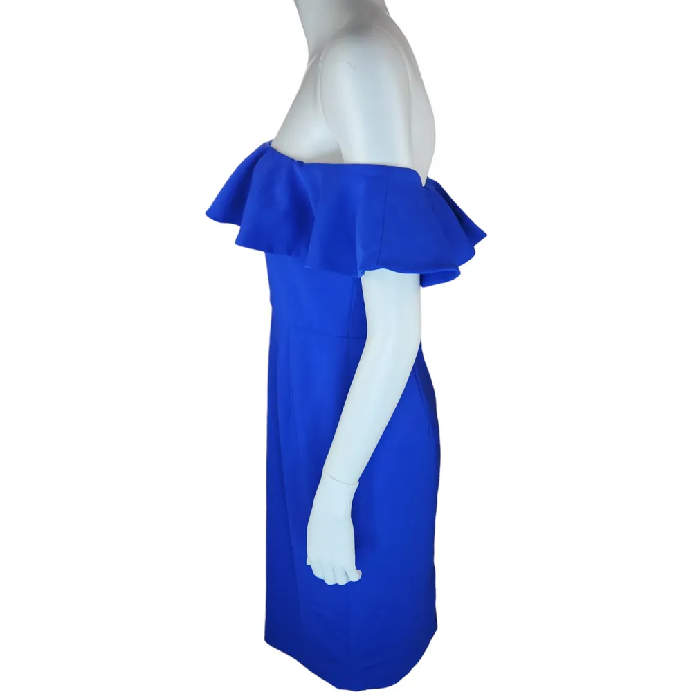 Camilyn Beth Womens Size 4 Blue Off-The-Shoulder Ruffled Sleeve Midi Dress - Image 12