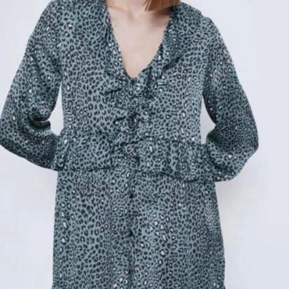 ZARA ✨ Teal Leopard Print Sz Small Dress✨ - Image 3