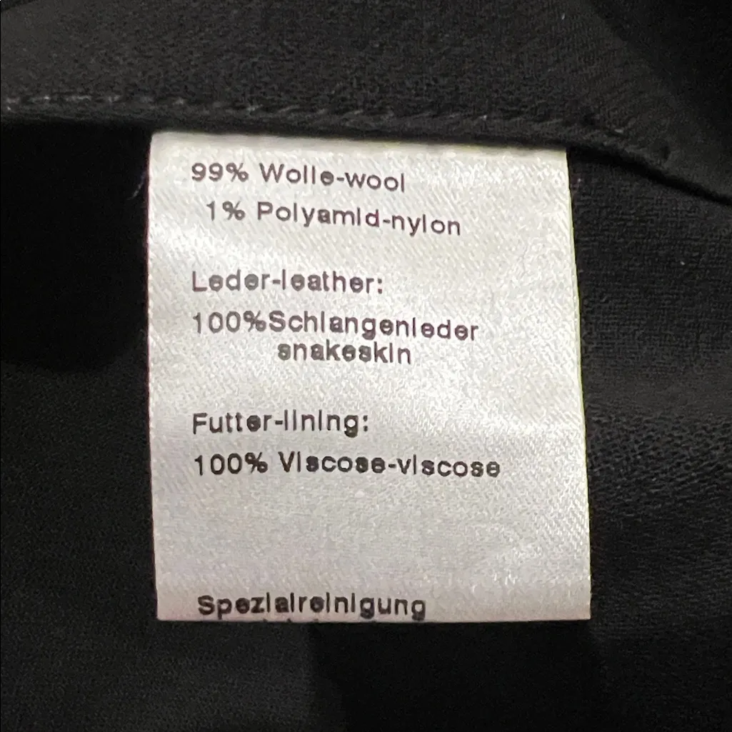 AKRIS Fernando Snakeskin Leather Wool Blend Long Sleeve Black Blazer And Vest - Image 11