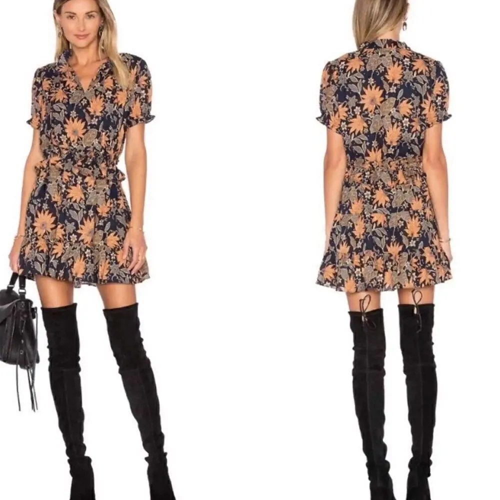 NWT Tularosa bohemian floral ruffle waist Colleen mini dress - Image 2