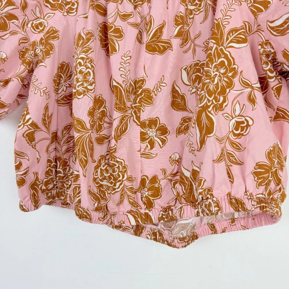 NWT  Classic Crop Square-Neck Puff-Sleeve Top Pink Plus Size 14/16 - Image 12