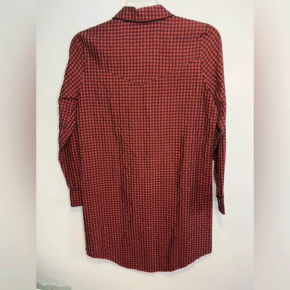Scotch & Soda NWT Gingham Plaid Pearl Snap Western Shirtdress Sz S - Image 12